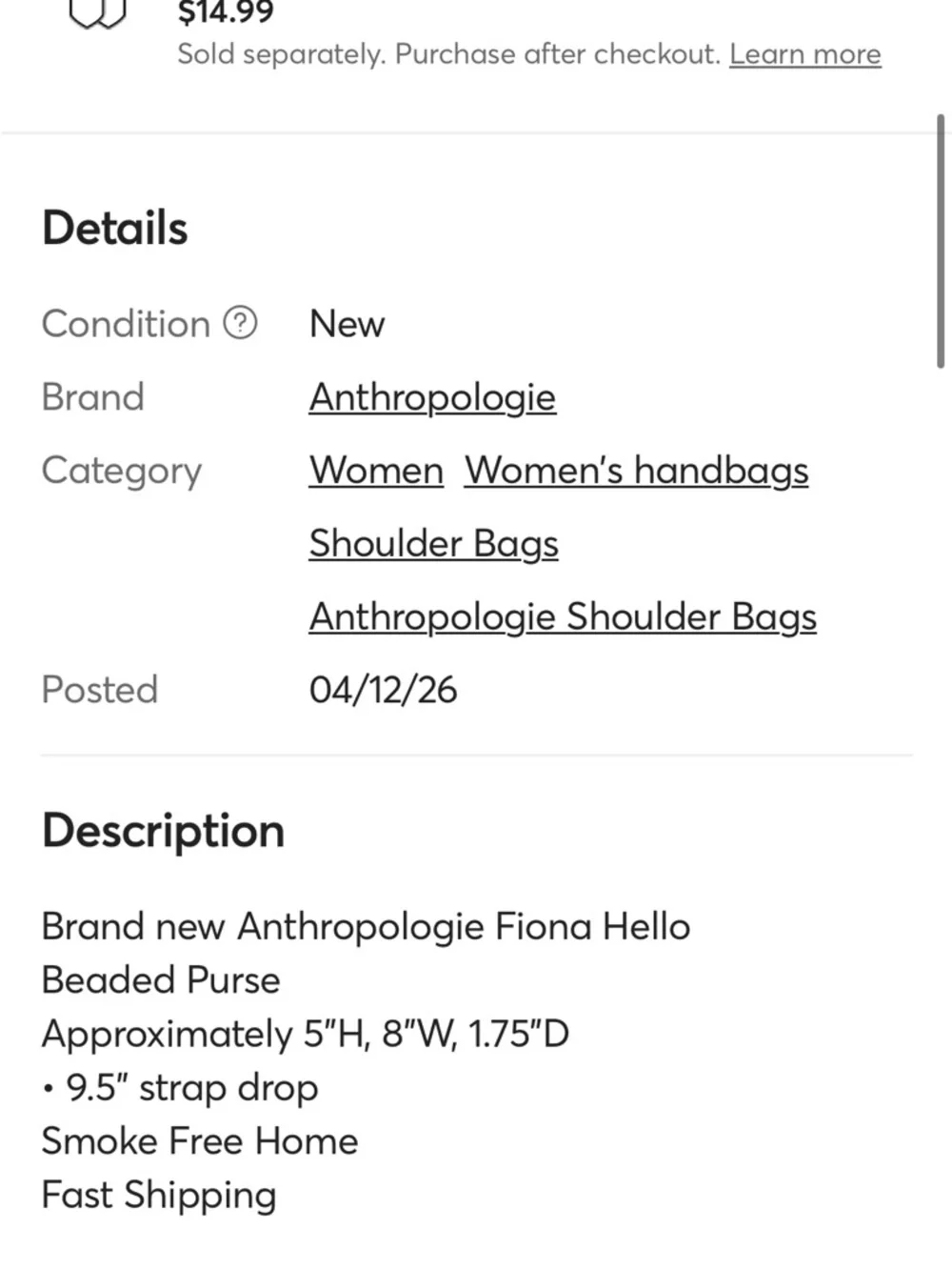 Anthropologie Fiona Icon Telephone 📞 Bag Call Me New with Tags - Picture 3 of 6